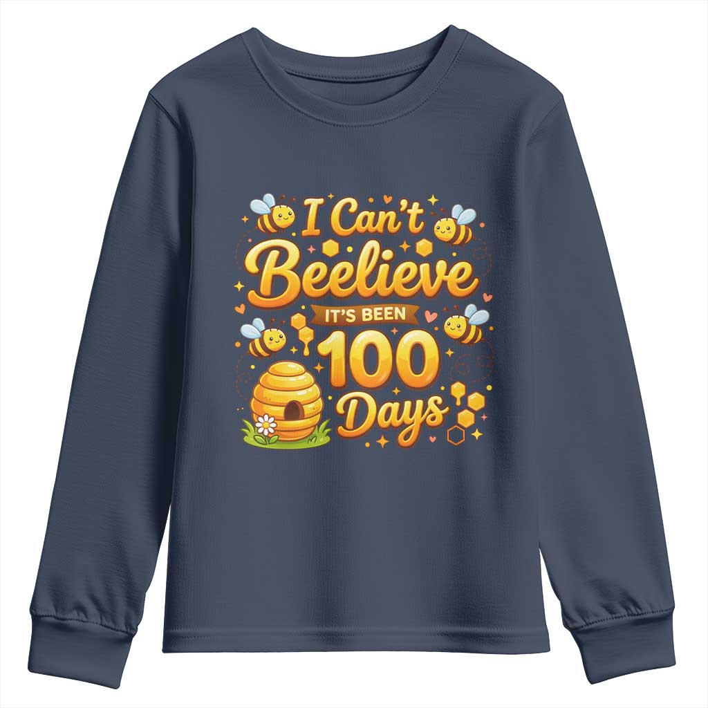 I Can't Believe It's Been 100 Days of School Cute Bee Youth Sweatshirt
