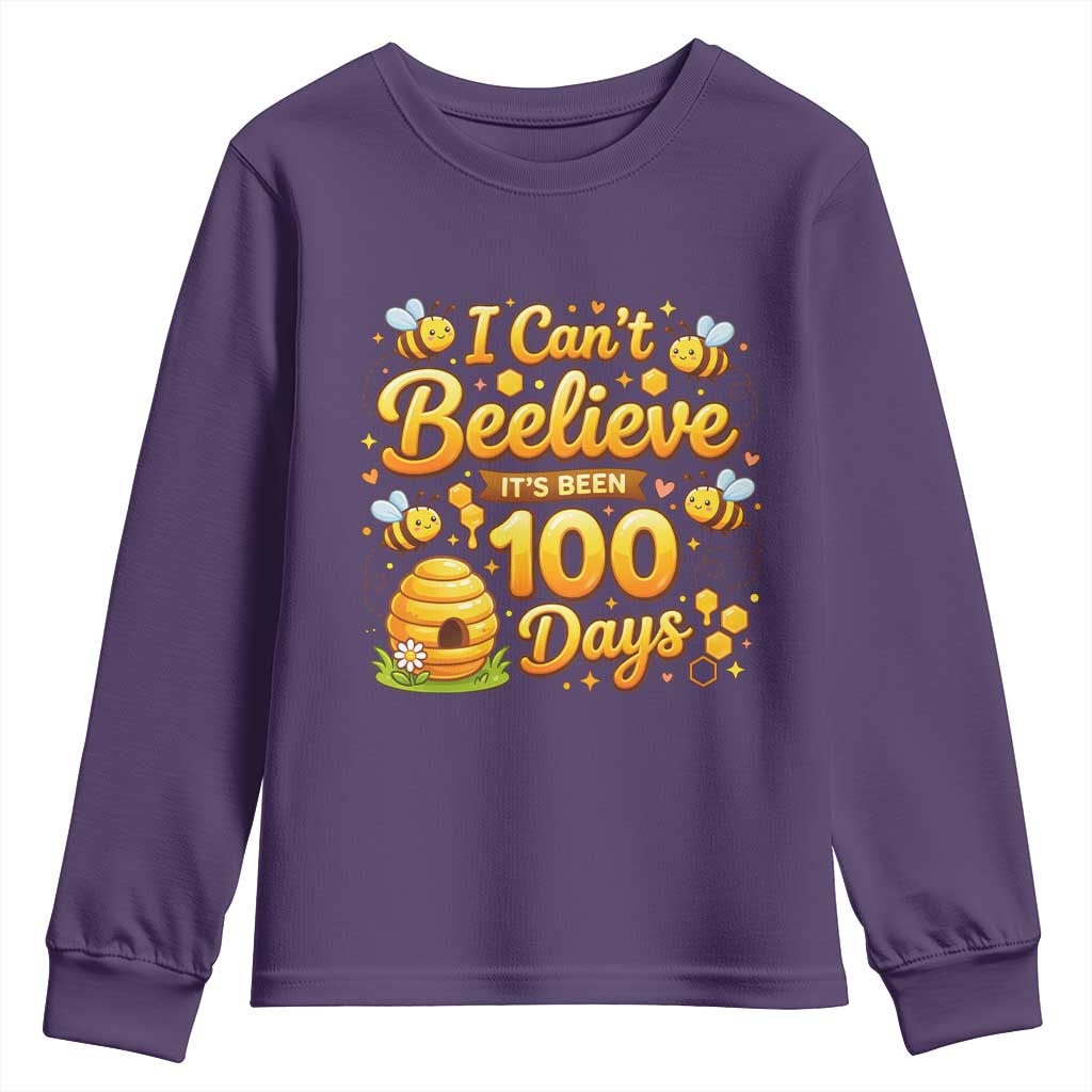 I Can't Believe It's Been 100 Days of School Cute Bee Youth Sweatshirt