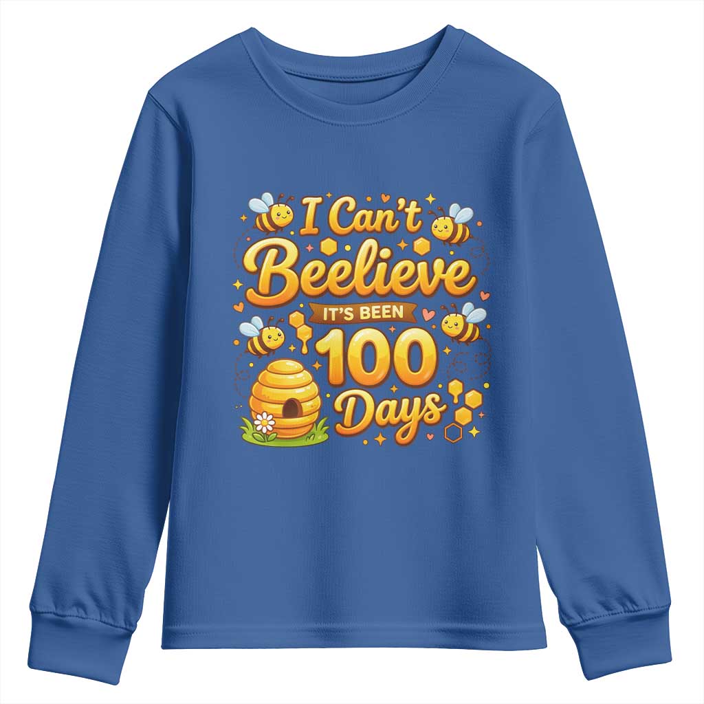 I Can't Believe It's Been 100 Days of School Cute Bee Youth Sweatshirt