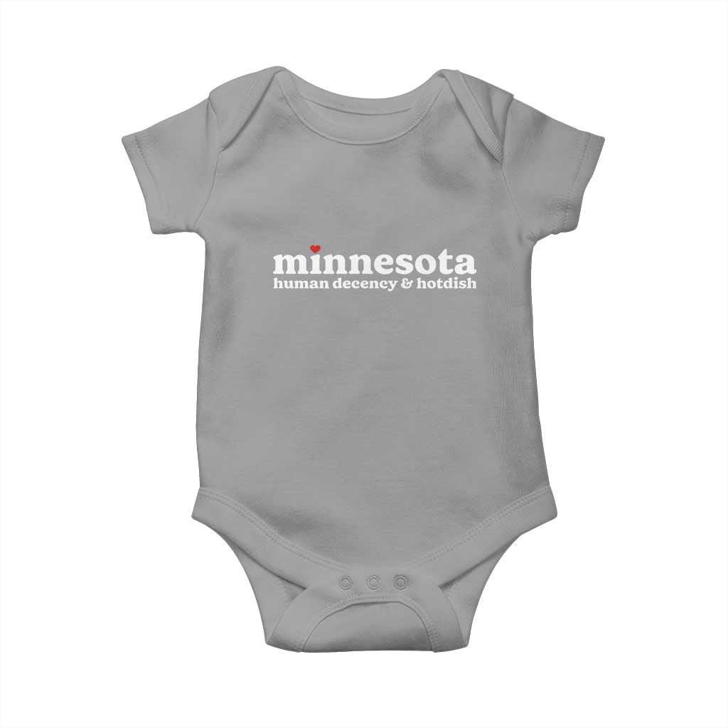 Minnesota Human Decency and Hotdish Baby Onesie MN Nice Social Justice and Human Rights