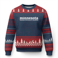 Minnesota Human Decency and Hotdish Ugly Christmas Sweater MN Nice Social Justice and Human Rights