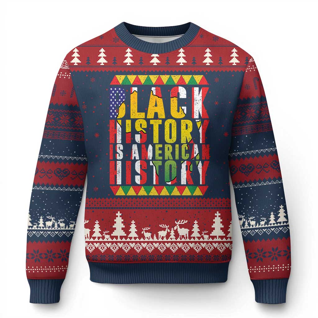 Black History is American History Ugly Christmas Sweater Patriotic African Pride