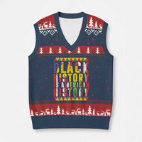Black History is American History V-Neck Knit Sweater Vest Patriotic African Pride