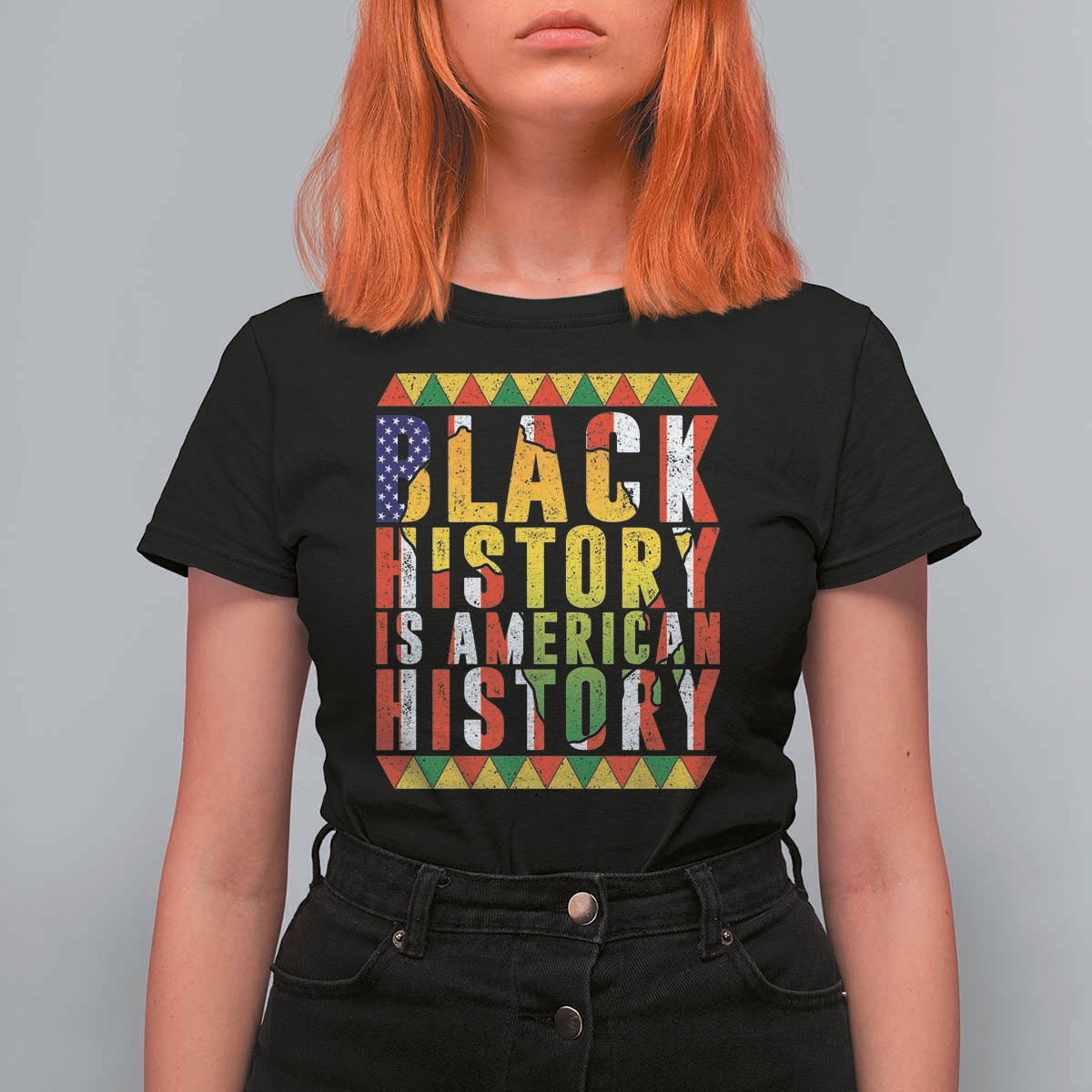 Black History is American History T Shirt For Women Patriotic African Pride