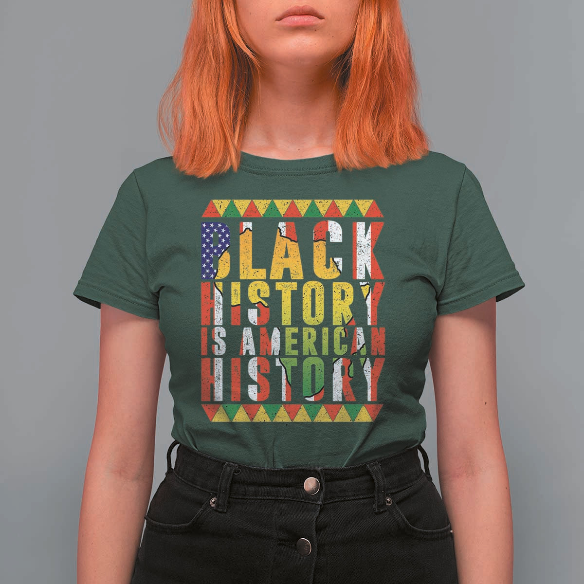 Black History is American History T Shirt For Women Patriotic African Pride