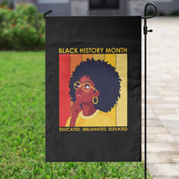 Black History Month Afro Woman Garden Flag Educated Melanated Elevated African American Empowerment