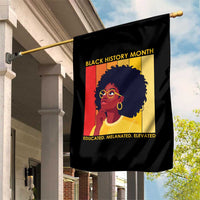 Black History Month Afro Woman Garden Flag Educated Melanated Elevated African American Empowerment
