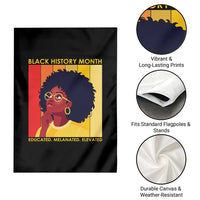 Black History Month Afro Woman Garden Flag Educated Melanated Elevated African American Empowerment