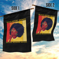 Black History Month Afro Woman Garden Flag Educated Melanated Elevated African American Empowerment