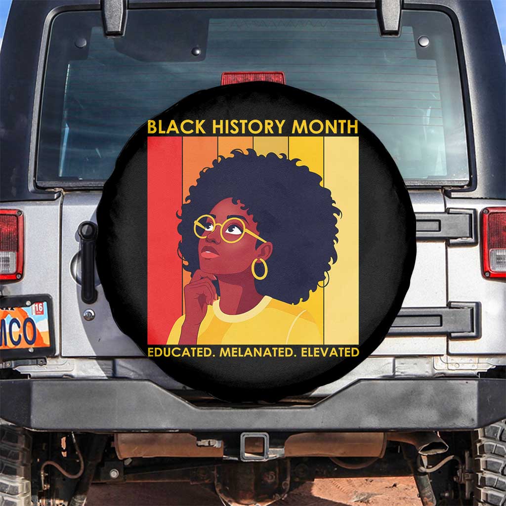 Black History Month Afro Woman Spare Tire Cover Educated Melanated Elevated African American Empowerment