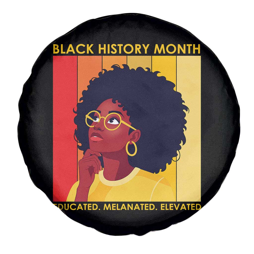 Black History Month Afro Woman Spare Tire Cover Educated Melanated Elevated African American Empowerment