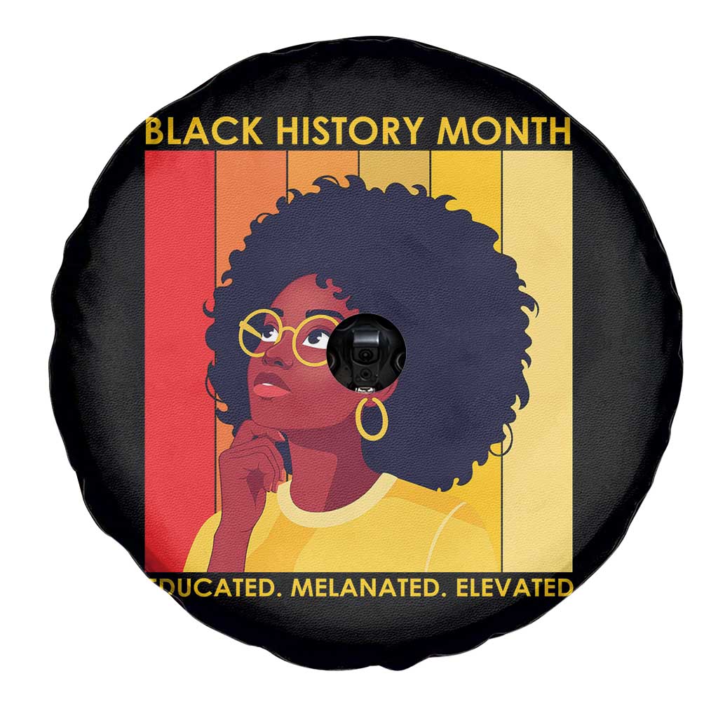 Black History Month Afro Woman Spare Tire Cover Educated Melanated Elevated African American Empowerment