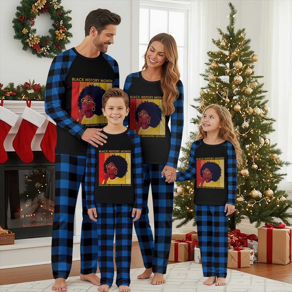 Black History Month Afro Woman Plaid Pajama Set Educated Melanated Elevated African American Empowerment