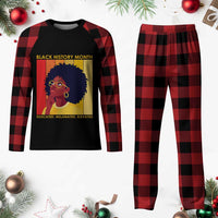 Black History Month Afro Woman Plaid Pajama Set Educated Melanated Elevated African American Empowerment