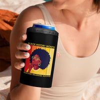 Black History Month Afro Woman 4 in 1 Can Cooler Tumbler Educated Melanated Elevated African American Empowerment