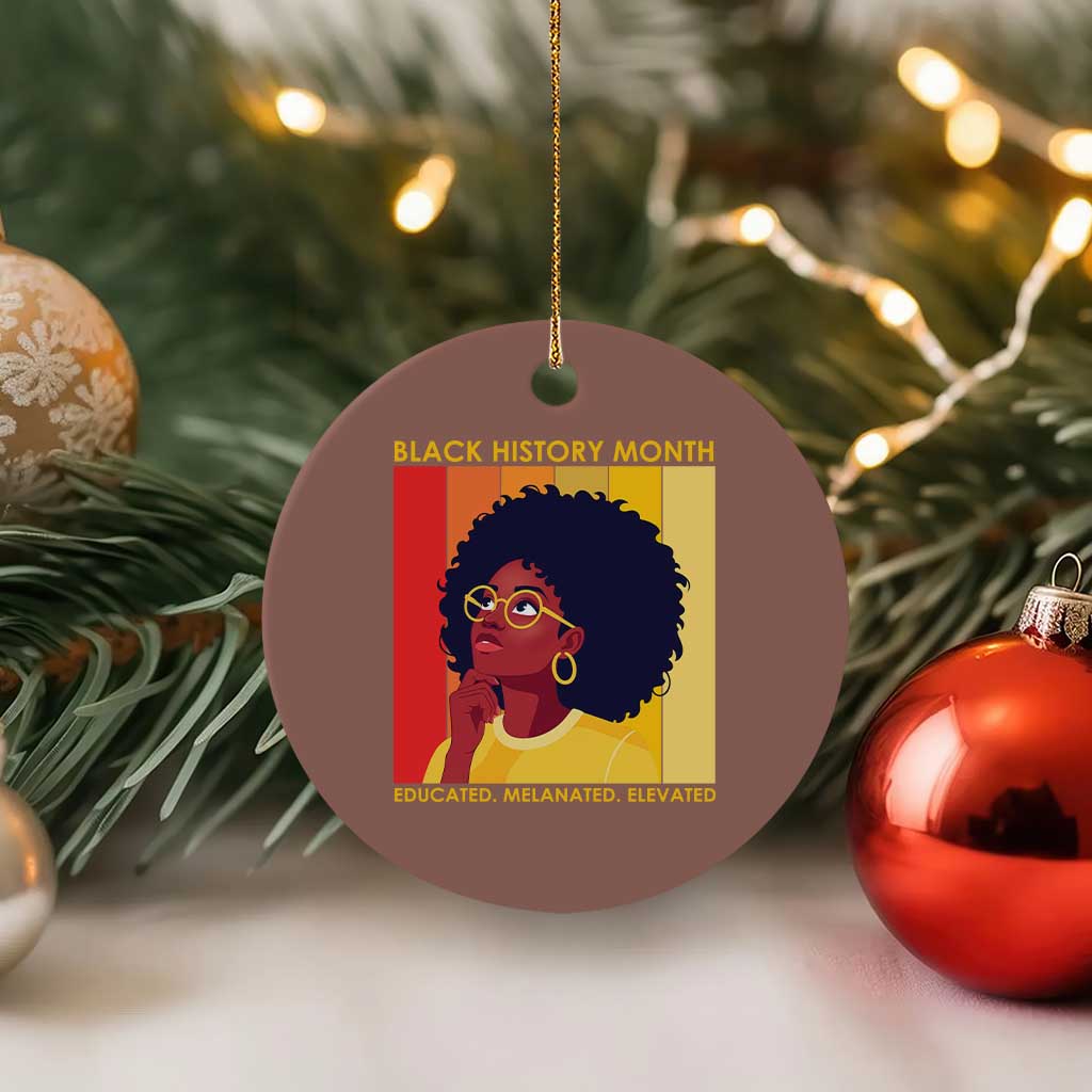 Black History Month Afro Woman Ceramic Ornament Educated Melanated Elevated African American Empowerment