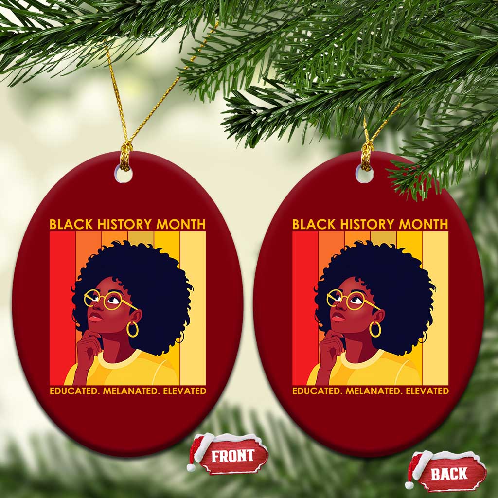 Black History Month Afro Woman Ceramic Ornament Educated Melanated Elevated African American Empowerment