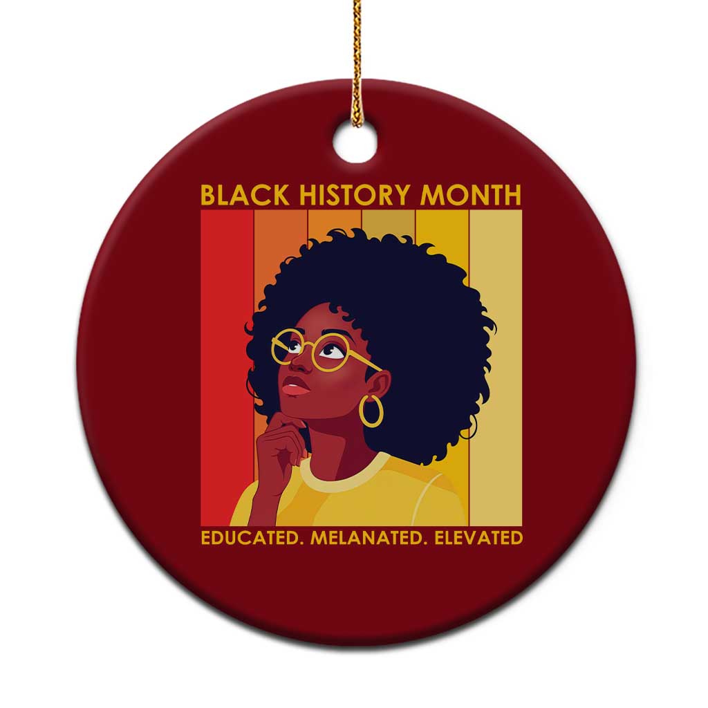 Black History Month Afro Woman Ceramic Ornament Educated Melanated Elevated African American Empowerment