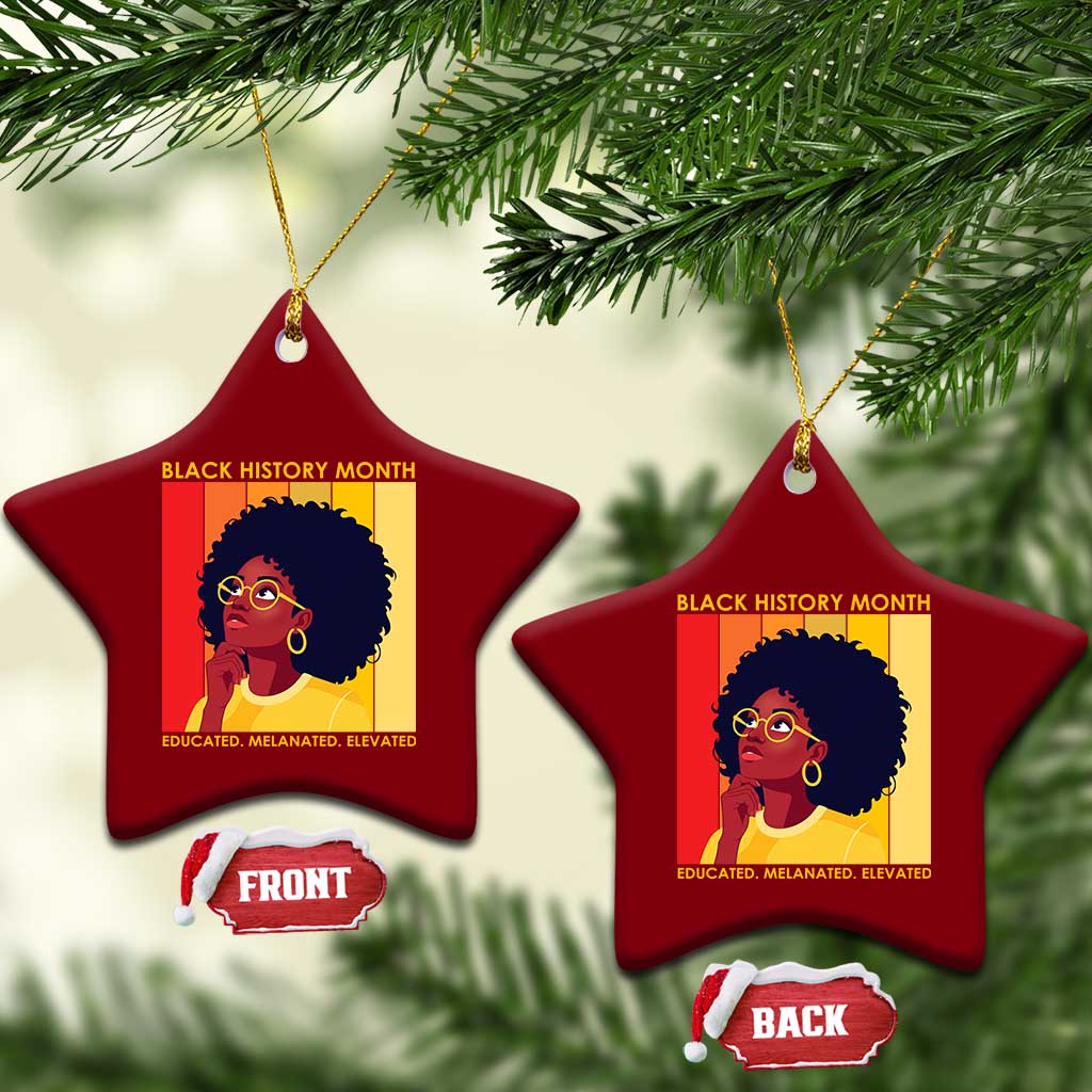 Black History Month Afro Woman Ceramic Ornament Educated Melanated Elevated African American Empowerment