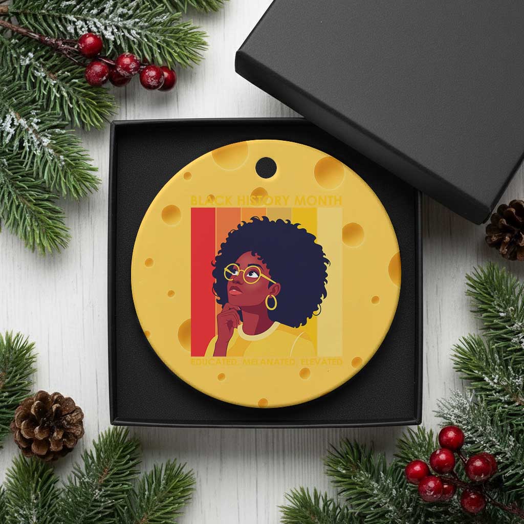 Black History Month Afro Woman Ceramic Ornament Educated Melanated Elevated African American Empowerment