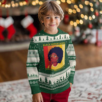 Black History Month Afro Woman Ugly Christmas Sweater Educated Melanated Elevated African American Empowerment