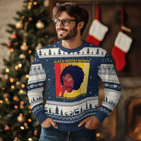 Black History Month Afro Woman Ugly Christmas Sweater Educated Melanated Elevated African American Empowerment