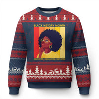 Black History Month Afro Woman Ugly Christmas Sweater Educated Melanated Elevated African American Empowerment
