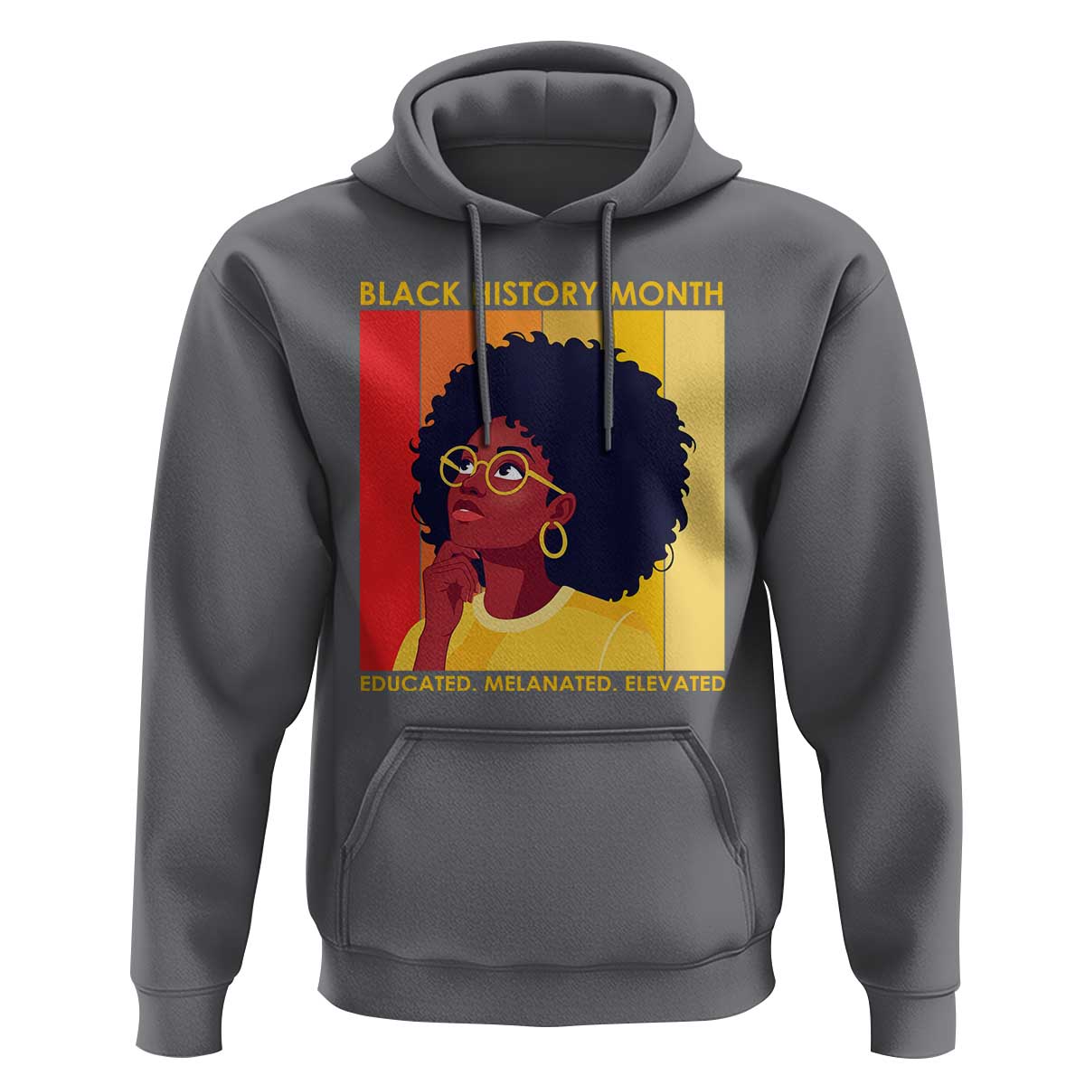 Black History Month Afro Woman Hoodie Educated Melanated Elevated African American Empowerment