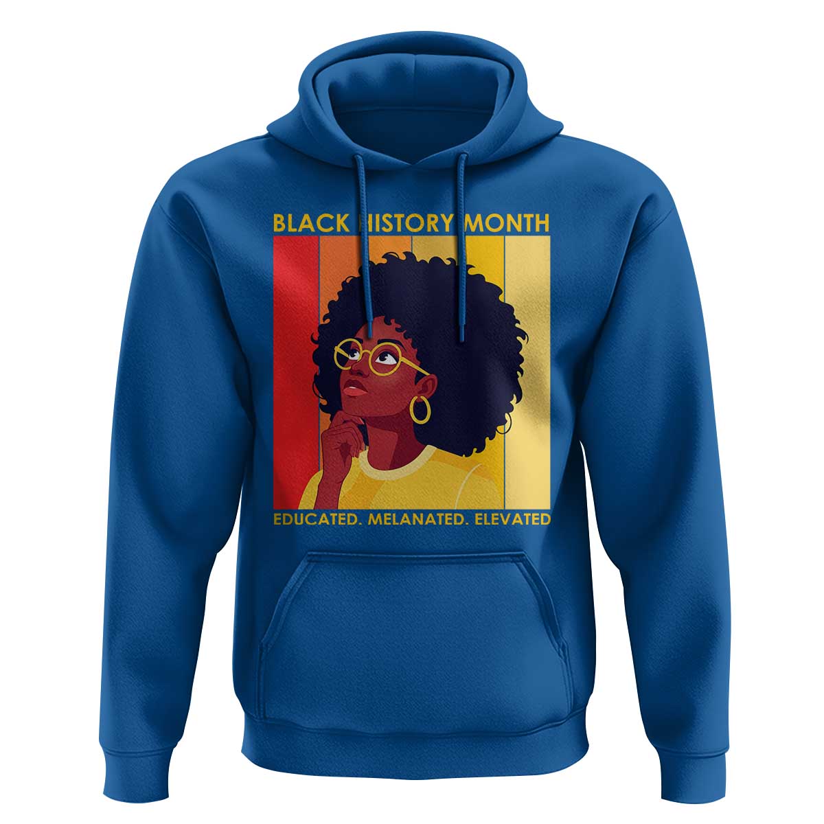 Black History Month Afro Woman Hoodie Educated Melanated Elevated African American Empowerment