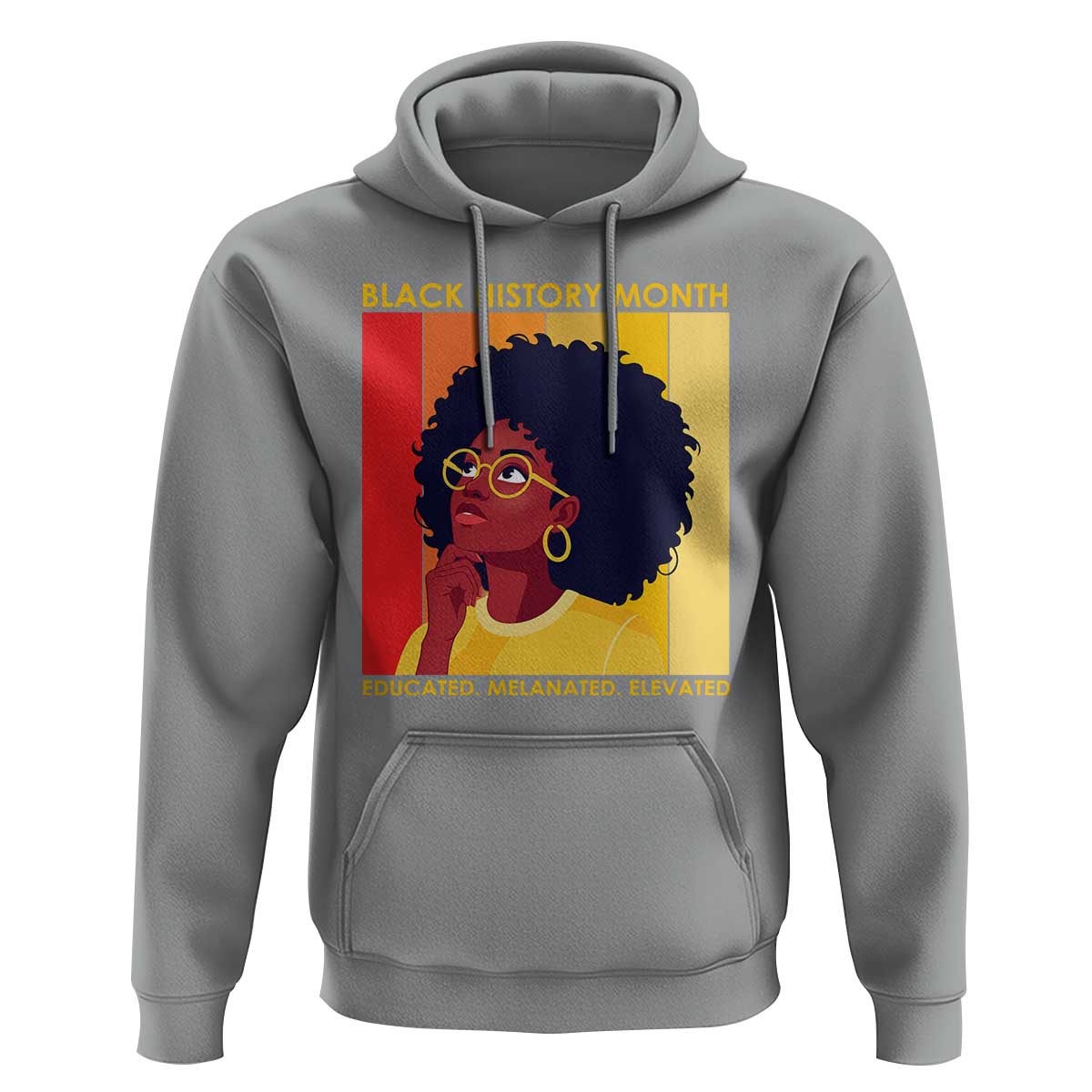 Black History Month Afro Woman Hoodie Educated Melanated Elevated African American Empowerment