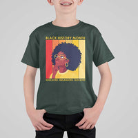 Black History Month Afro Woman T Shirt For Kid Educated Melanated Elevated African American Empowerment