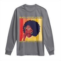 Black History Month Afro Woman Long Sleeve Shirt Educated Melanated Elevated African American Empowerment
