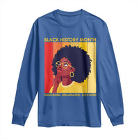Black History Month Afro Woman Long Sleeve Shirt Educated Melanated Elevated African American Empowerment