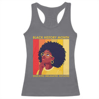 Black History Month Afro Woman Racerback Tank Top Educated Melanated Elevated African American Empowerment