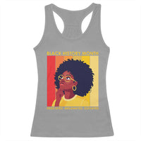 Black History Month Afro Woman Racerback Tank Top Educated Melanated Elevated African American Empowerment