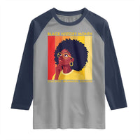 Black History Month Afro Woman Raglan Shirt Educated Melanated Elevated African American Empowerment