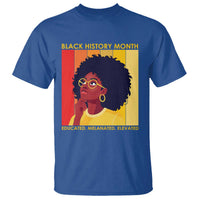 Black History Month Afro Woman T Shirt Educated Melanated Elevated African American Empowerment