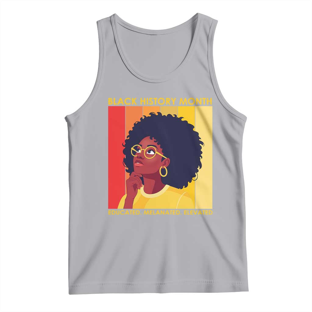 Black History Month Afro Woman Tank Top Educated Melanated Elevated African American Empowerment