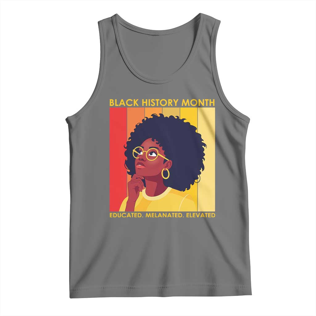 Black History Month Afro Woman Tank Top Educated Melanated Elevated African American Empowerment