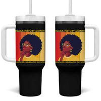 Black History Month Afro Woman Tumbler With Handle Educated Melanated Elevated African American Empowerment