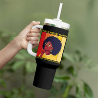 Black History Month Afro Woman Tumbler With Handle Educated Melanated Elevated African American Empowerment