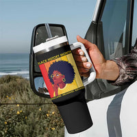 Black History Month Afro Woman Tumbler With Handle Educated Melanated Elevated African American Empowerment