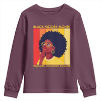 Black History Month Afro Woman Youth Sweatshirt Educated Melanated Elevated African American Empowerment