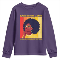 Black History Month Afro Woman Youth Sweatshirt Educated Melanated Elevated African American Empowerment