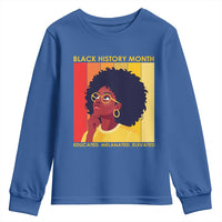 Black History Month Afro Woman Youth Sweatshirt Educated Melanated Elevated African American Empowerment