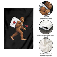 Funny Valentine Bigfoot with Heart Sack Bag Garden Flag Romantic Sasquatch Love Letter Valentines Day