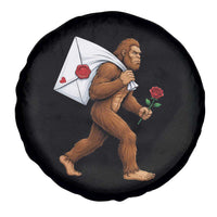 Funny Valentine Bigfoot with Heart Sack Bag Spare Tire Cover Romantic Sasquatch Love Letter Valentines Day
