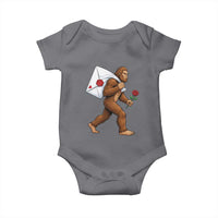 Funny Valentine Bigfoot with Heart Sack Bag Baby Onesie Romantic Sasquatch Love Letter Valentines Day