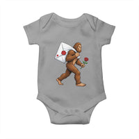 Funny Valentine Bigfoot with Heart Sack Bag Baby Onesie Romantic Sasquatch Love Letter Valentines Day