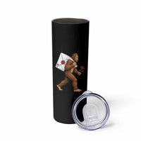 Funny Valentine Bigfoot with Heart Sack Bag Skinny Tumbler Romantic Sasquatch Love Letter Valentines Day